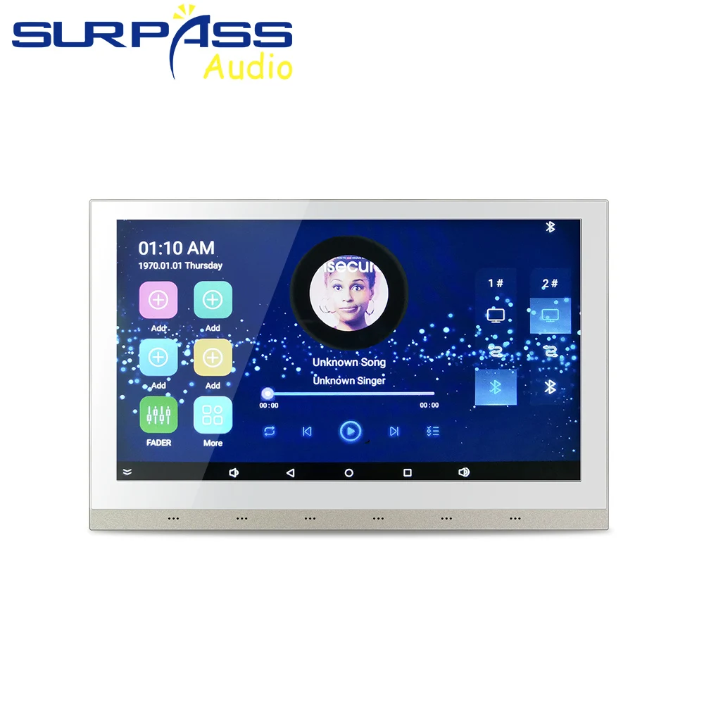 US $369.36 10 Touch Screen In Wall WiFi Bluetooth Amplifier Audio Big Power Class D Digital Stereo Android 51 Keypad Smart Home System