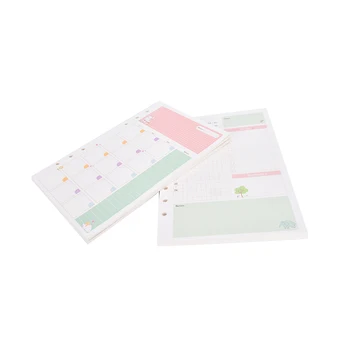 

11 Styles 45 Sheets Notebook Inner Paper Core Candy 6 Holes Personal Organizer Planner Inside Refilling Page A5 For Filofax