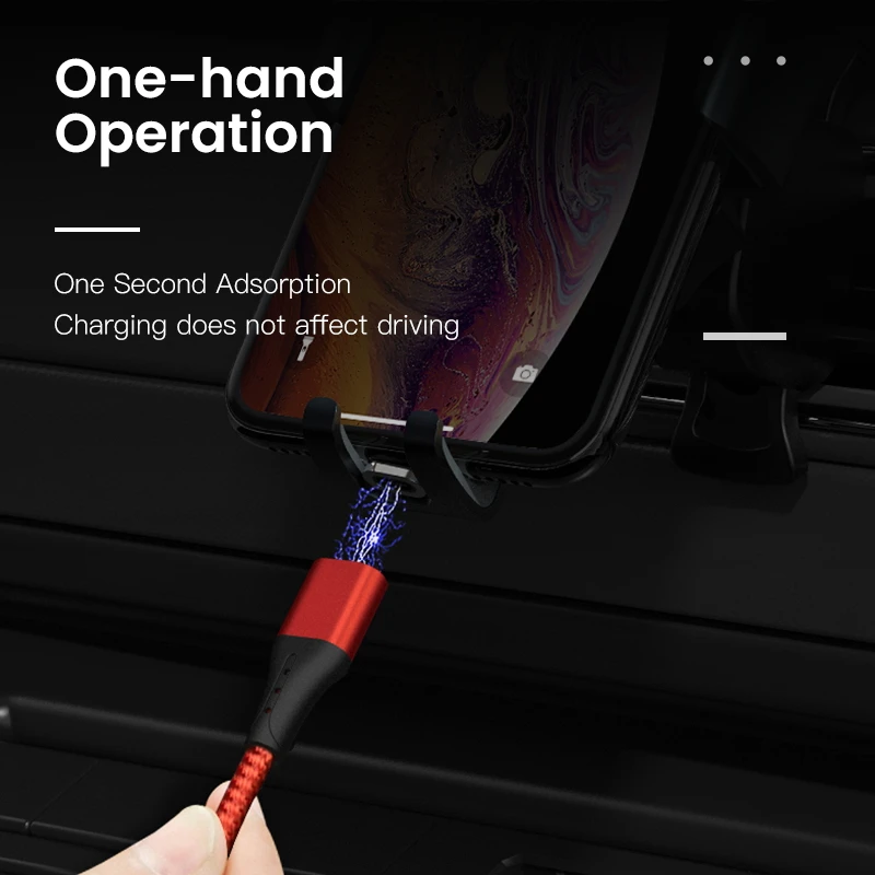 Магнитный зарядный кабель iONCT 3A для iPhone 6 7 8 X XR XS iPad mini провод шнур Быстрая зарядка мобильный телефон Магнитный кабель USB для передачи данных