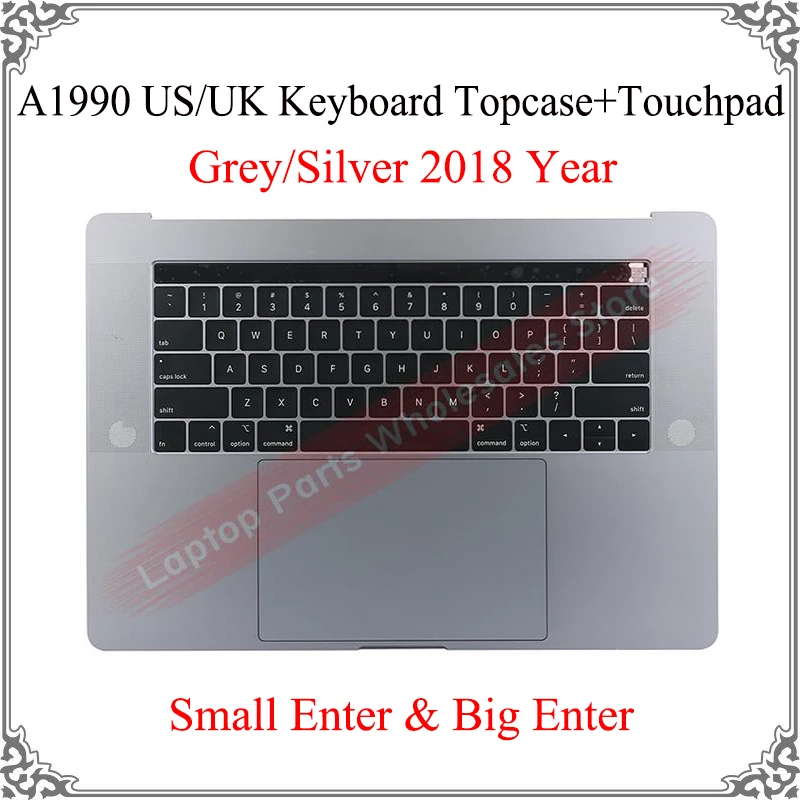 Nuovo Originale 15.4 "Per Macbook Pro A1990 Bauletto Uk Us Tastiera Touchpad Altoparlante Touch Bar Topcase Grigio Argento