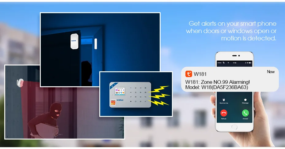 KERUI Tuya Smart WIFI GSM Security Alarm System