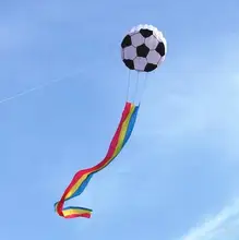 

free shipping high quality football soft kite ripstop nylon fabric kites for adults paragliding kite reel windsock drachen kite
