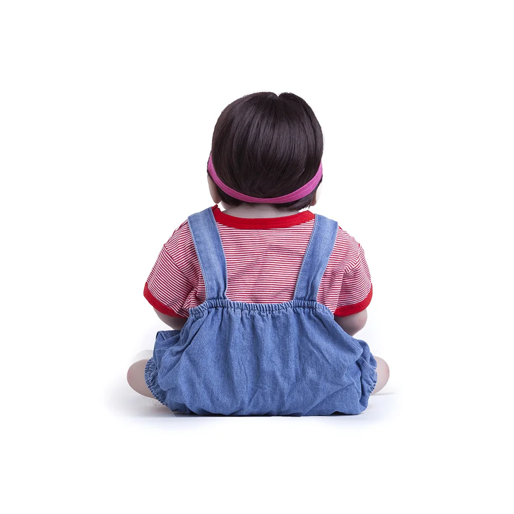 55 см полностью силиконовая кукла Reborn Baby Doll игрушка Bebe 22 дюйма новорожденная