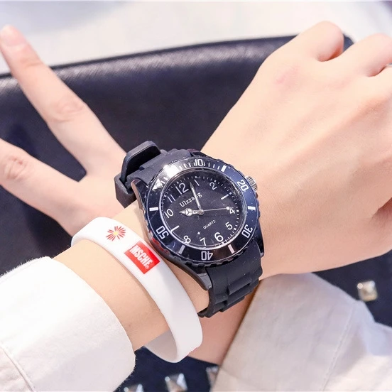 Fashion Silicone Women Watches Simple Sport Ladies Quartz Wristwatches Ulzzang Brand Fresh Children Clock Gifts Relogio Feminino black