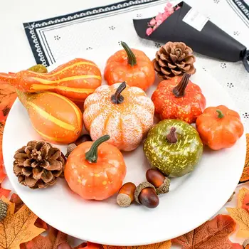 

Halloween Simulation Pumpkin Set Golden Autumn Pumpkin Set Pumpkin Halloween Decoration Pumpkin PropsA1