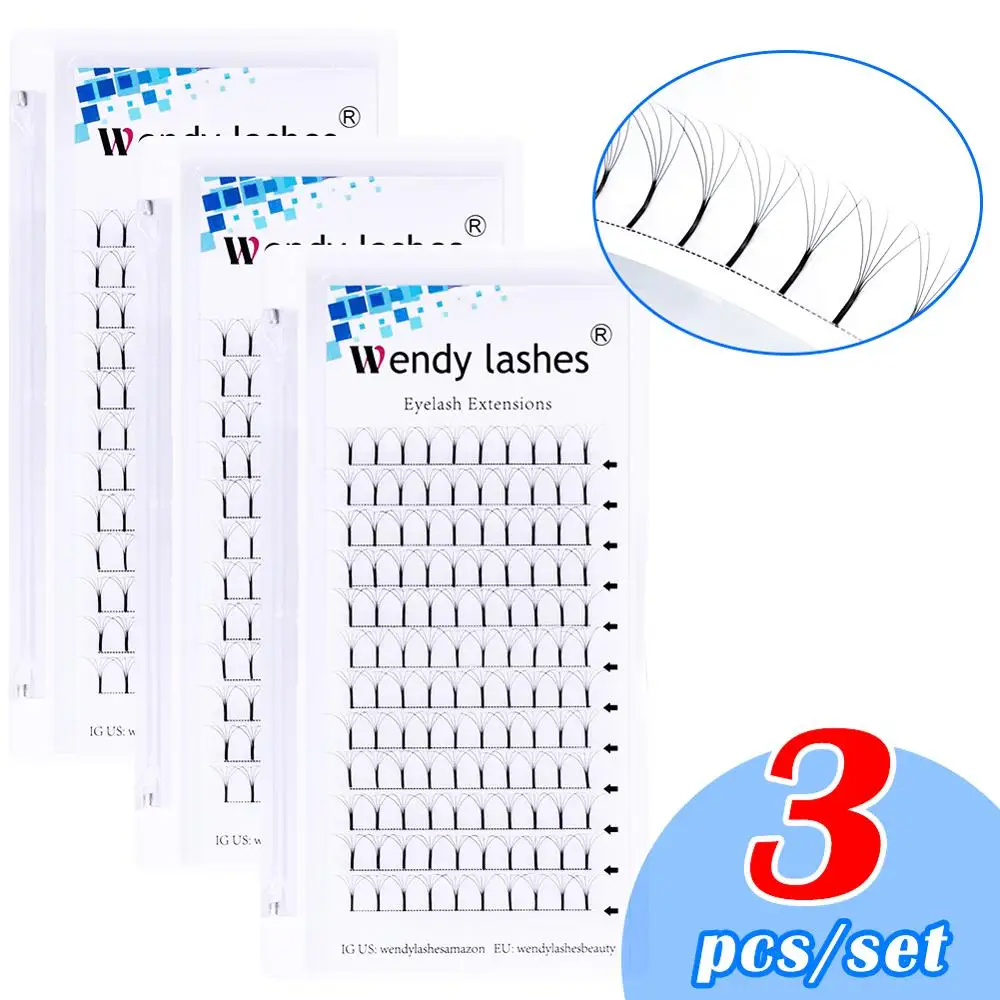 

3Pcs 12 Lines Premade Fans Eyelashes 3D/5D/6D/10D Russian Volume Extension Eyelashes 0.05/0.07/0.10 Faux Mink Extension Eyelash