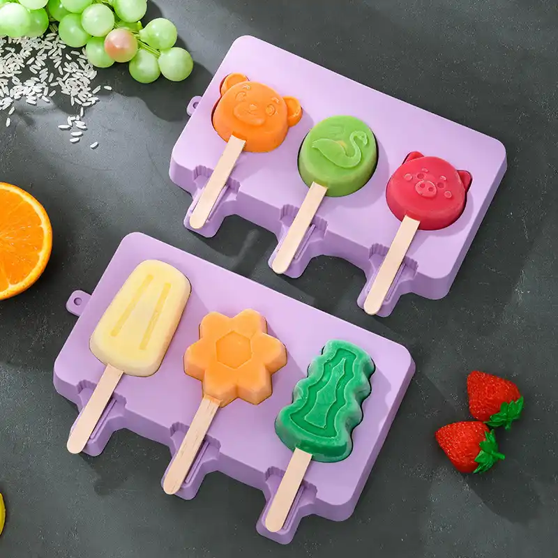 Animal Moule A Glace En Silicone Avec Couvercles Maison Popsicle Glace Glacons Bebe Bricolage Complement Alimentaire Outils Fruits Secouer Accessoires Aliexpress