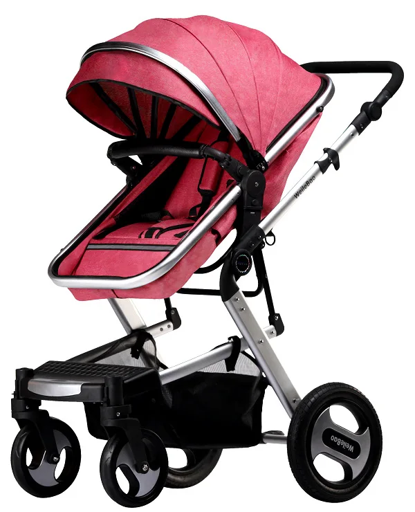 Складная детская коляска с высоким пейзажем, детская коляска может лежать, четыре колеса, Противоударная Двусторонняя детская коляска, От 1 до 3 лет - Цвет: B3