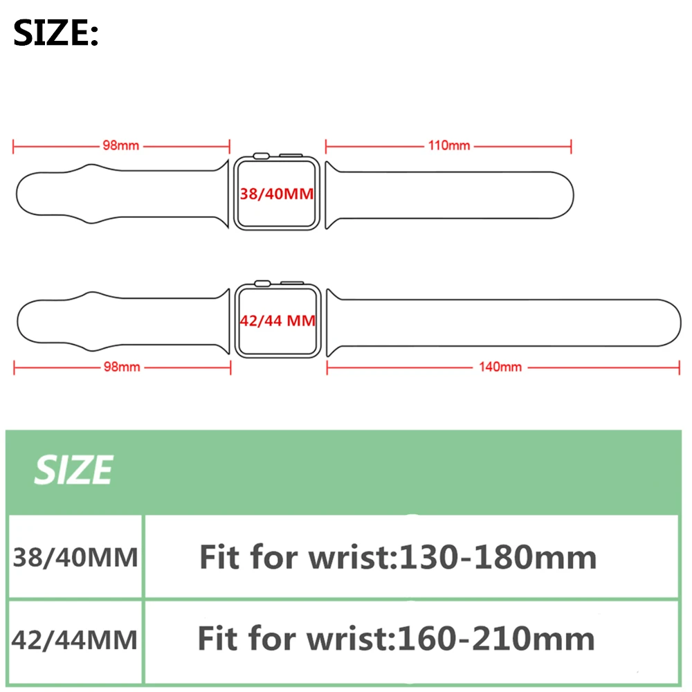 Ремешок силиконовый для Apple Watch 38/40/42/44 мм Воздухопроницаемый спортивный браслет с