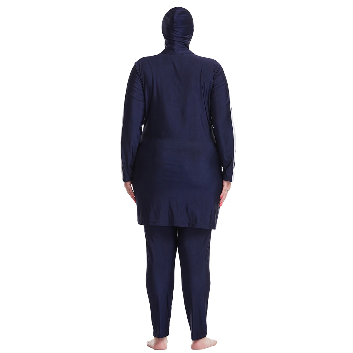 Plus Size Women Swim Wear Muslim Hijab 3pcs Lady Swimsuits Islamic Full Coverage Anti-UV Bathing Swimming Rash Guards Clothes