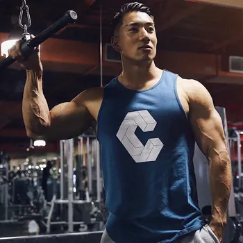 

Mens Bodybuilding Tank top Gyms Fitness Cotton Sleeveless Shirt Crossfit BB66