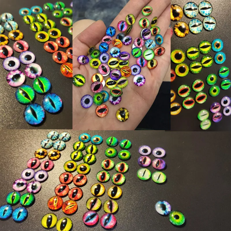 100 Occhi Di Drago In Vetro PATIKIL, 6mm, Multicolore, Per Bambole, Amigurumi, Halloween, Gioielli Fai Da Te, Taglio Laser