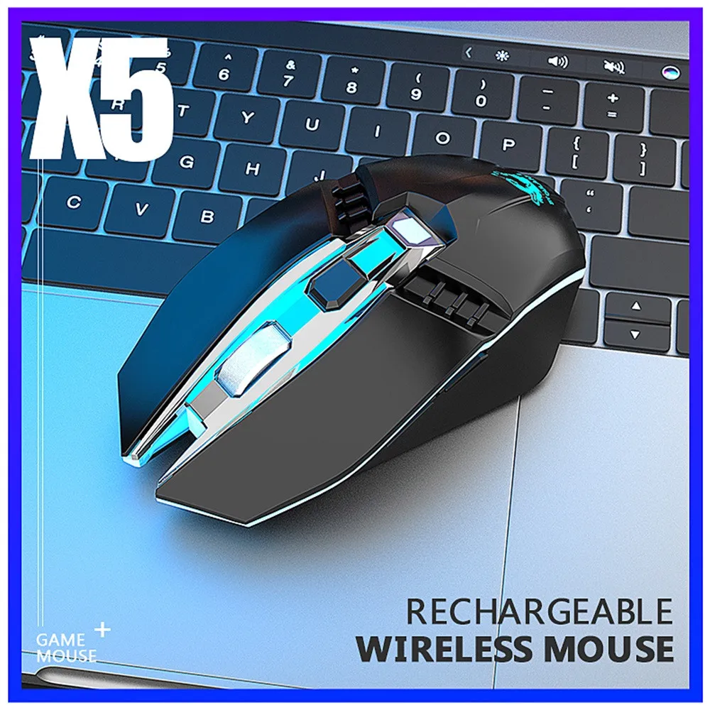X5 Бесшумная игровая мышь Bluetooth 5 0 + 3 2 4G Беспроводная трехрежимная беззвучная