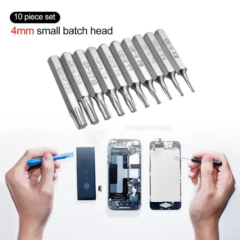 10 шт. CR V Torx биты T3 T4 T5 T6 T7 T8 T9 T10 T15 T20 мобильного ремонта бит|Отвертка| |