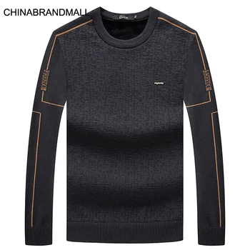 

Plus Fat Plus Size Men Plus Velvet Knitting Shirt Young And Middle-aged Loose Thicken Keep Warm Sweater Fat Man Backing Super