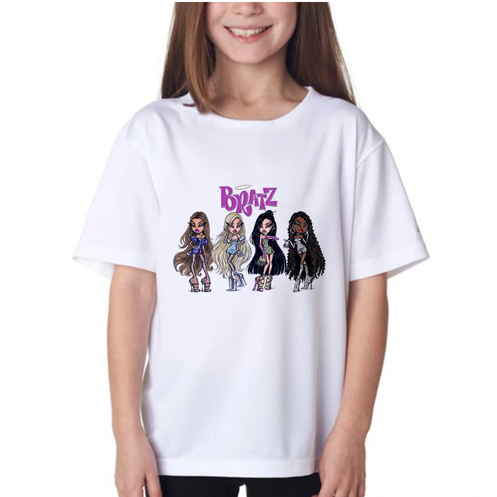 Сексуальная футболка Bratz с героями мультфильмов одежда для девочек очень