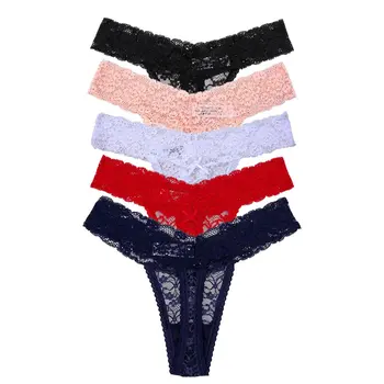

3 PCS Transparent Panties Women's Lace Panties Women Hollowed-Out Low Waist Silk G String Thong Cotton Underwear Lingerie