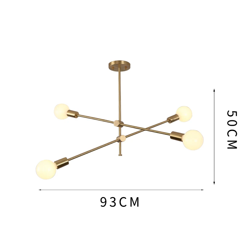 Современные золотые люстры латунь отделка Висячие светодиодные светильники кухня нержавеющая сталь молекулярная разветвляющая лампа пузырь - Цвет абажура: 4 heads