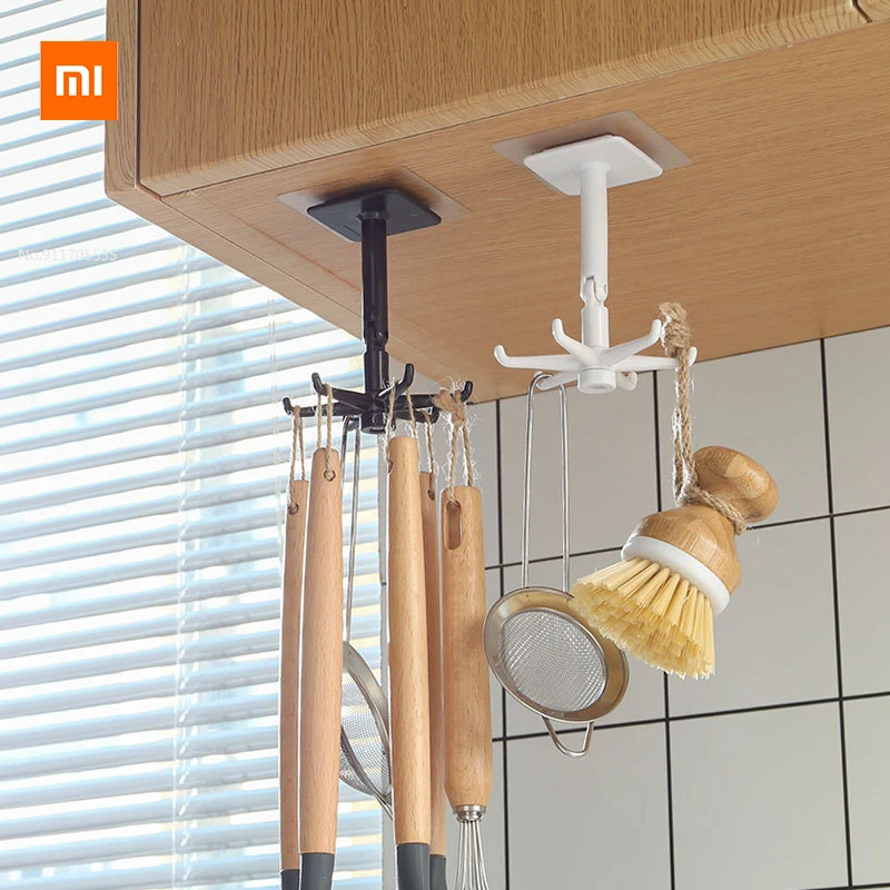 Настенный крючок Xiaomi Youpin для кухни и ванной комнаты поворотный на 360 ° с 6 когтями