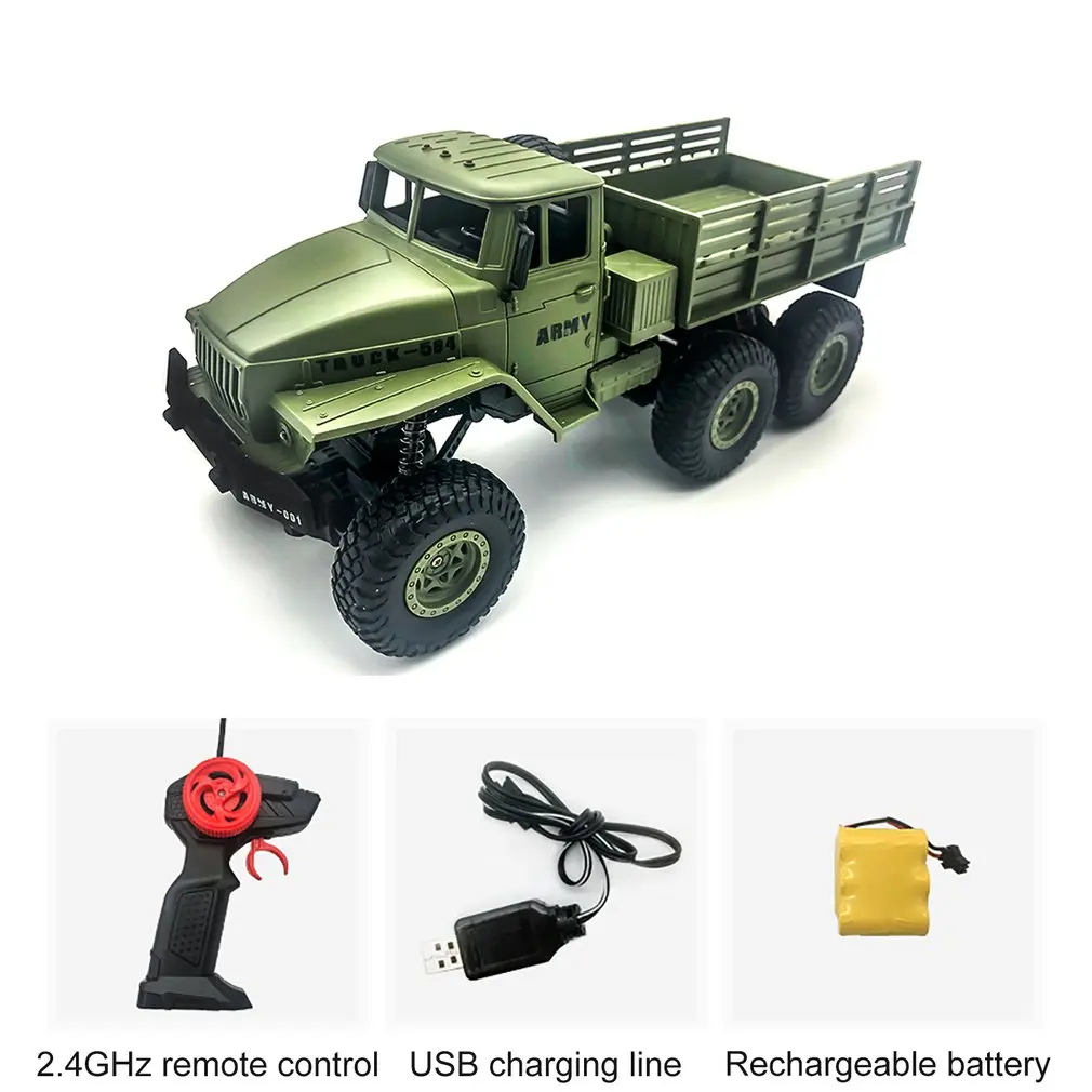 1:16 2.4G Six-wheel Remote Control Off-road Climbing Vehicle Model Toy High Speed RC Car Military Truck for Kids Birthday Gift 1:16 2.4G Six-wheel Remote Control Off-road Climbing Vehicle Model Toy High Speed RC Car Military Truck for Kids Birthday Gift