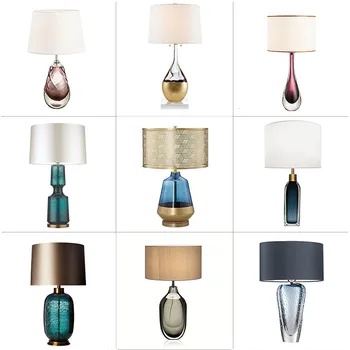 

New Coloured Glaze A Living Room Desk Lamp Post Modern Light Luxurious Model House Bedroom Bedside Cupboard Crystal Desk Lamp