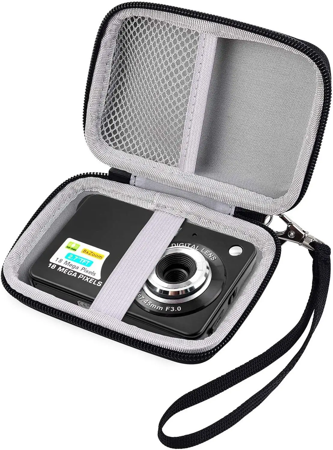 Étui pour appareil photo numérique AbergBest 21 mégapixels LCD 2,7 rechargeable HD/Kodak Pixpro/Canon PowerShot ELPH 180 190/Sony DSCW800/DSCW830 petite boîte de rangement de voyage uniquement
