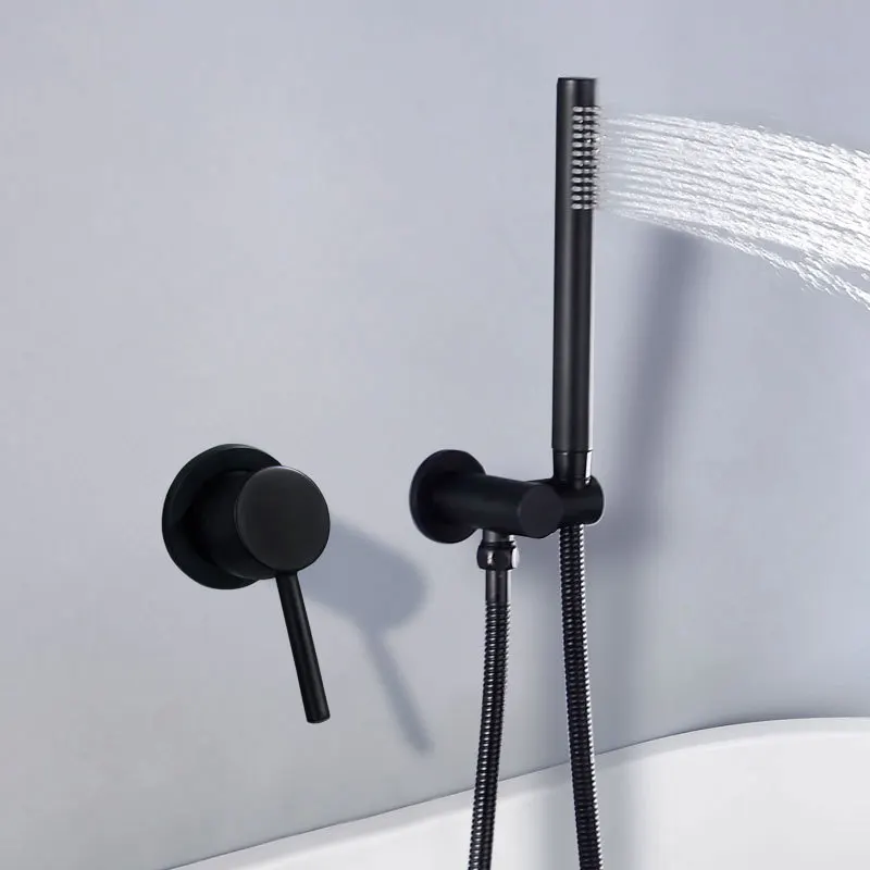 

Black And White with Pattern Simplicity Single-Function Hand Shower Set Copper Concealed Wall-in Shower Nozzle Set LA1058