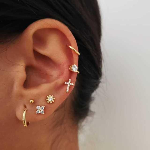 earrings fashion jewelry 2020 stud earing trend ear studs piercings chain aretes accesories for women grils navidad