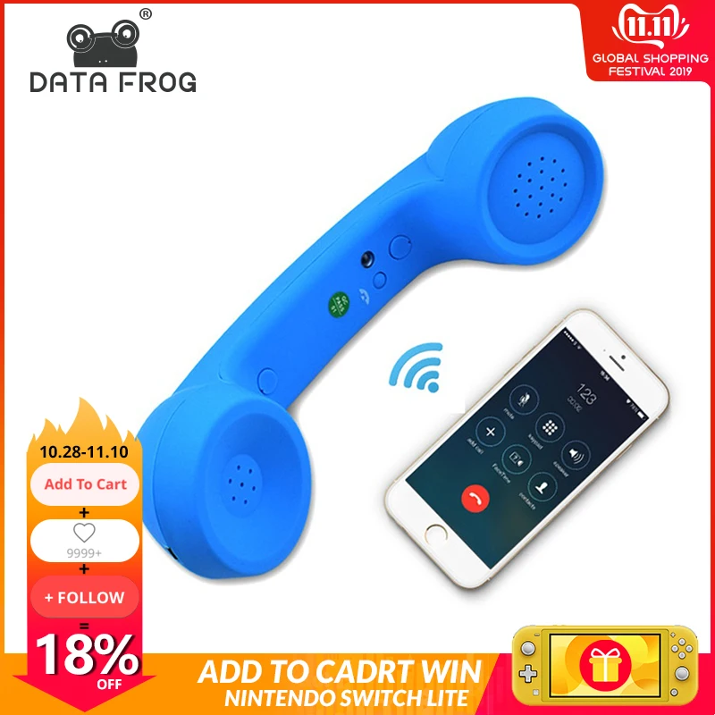 

Wireless Retro Telephone Handset and Wire Radiation-proof Handset Receivers Headphones for a mobile phone with comfortable call