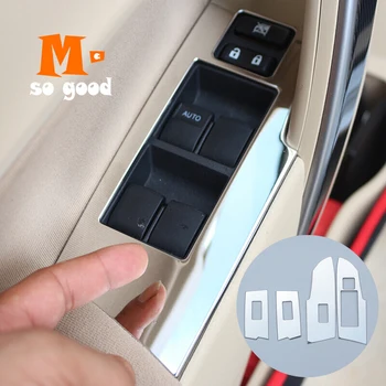 

Stainless steel Door Window Glass Lift Switch Button Cover Trim For Toyota Corolla Altis E170 2014 15 16 2017 Car Accessories
