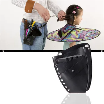 

1Pc PU Leather Barber Hair Scissor Bag Hairdressing Holster Pouch Holder Case Rivet Clips Bag with Waist Shoulder Belt Hair Tool