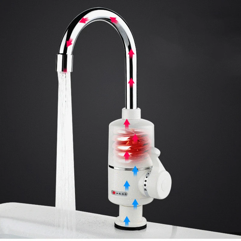 Electric Kitchen Water Heater Tap Instant Hot Cold Heating Water Faucet 3S Instantaneous Heater Faucet Tankless 3000w