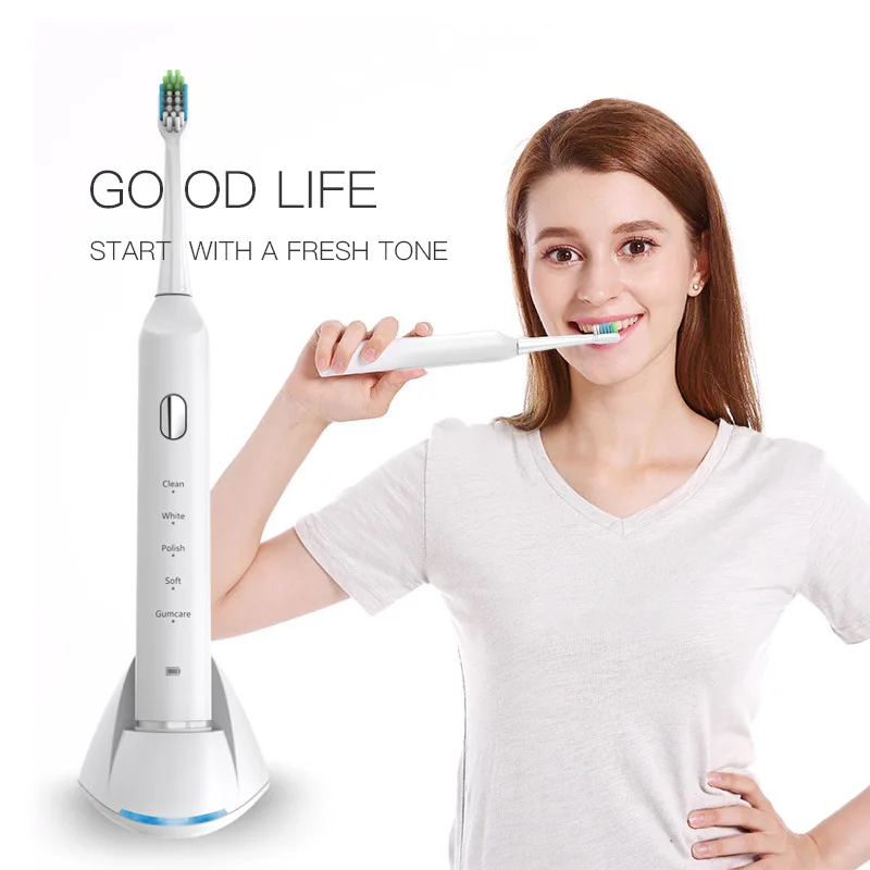 

New electric toothbrush portable sonic adult clean waterproof home automatic toothbrush soft hair toothbrush 5 modes