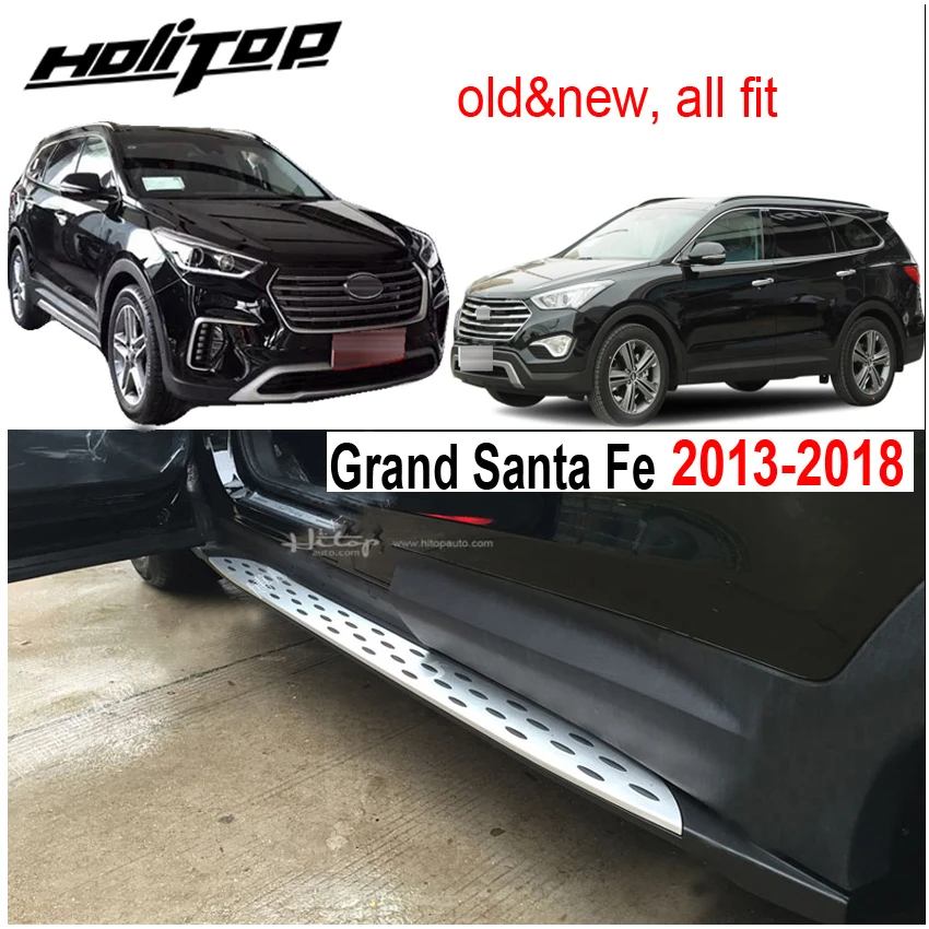 Подножка BM style nerf bar для Hyundai Grand Santa Fe 2013-2018 с завода высокого качества простая