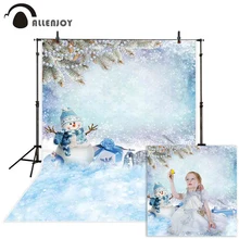 Allenjoy зимний фон для фотостудии Снеговик Рождественский подарок фон для фотосессии реквизит для фотостудии тканевый