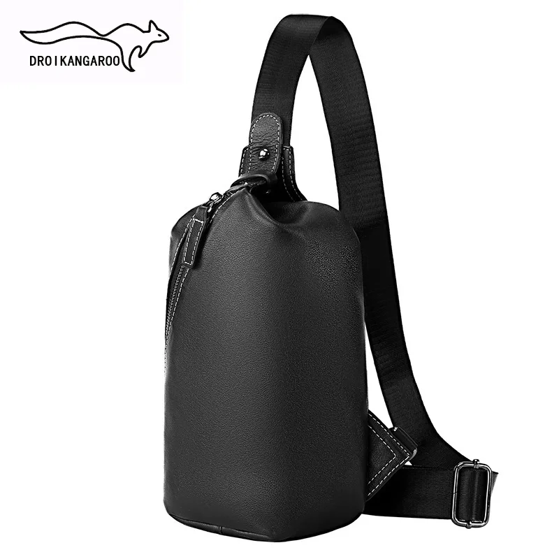 

Cross Border Genuine Leather Chest Pack Customizable MEN'S Single-shoulder Bag Manufacturers Full-grain Leather Solid Color Soft