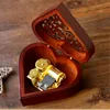 Diy Hand Made Retro Heart-shaped Wind Up Music Box Wooden Music Box Sky City Canon Music Box Creative Birthday Gift 6