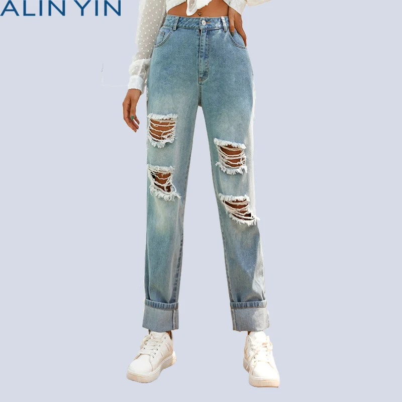 Old Mill White High Waist Denim Pants 