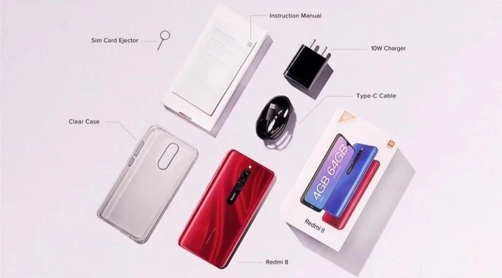 Смартфон Xiaomi Redmi 8 с глобальной версией, 4 Гб ОЗУ, 64 Гб ПЗУ, 5000 мАч, Spnadragon 439, 12 МП, настоящая камера, 18 Вт, быстрый мобильный телефон