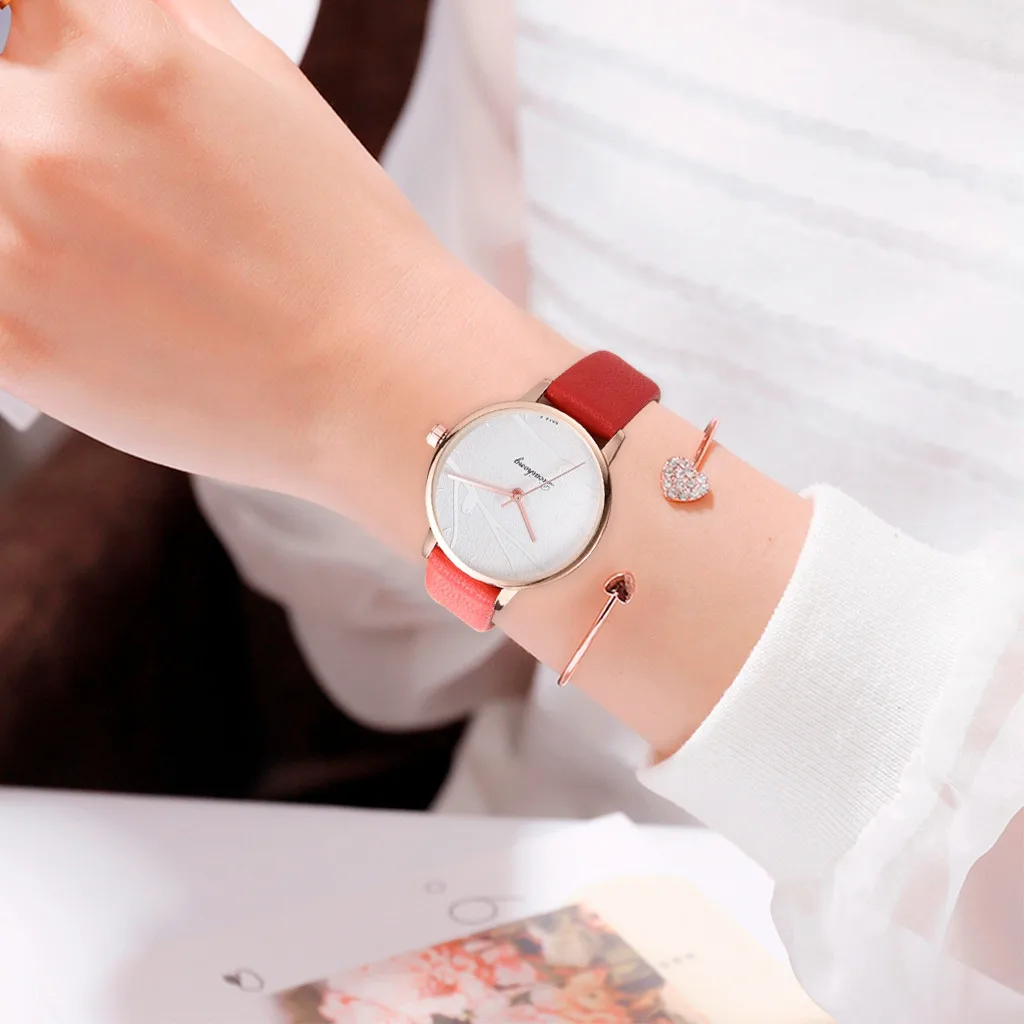 Уникальные женские часы Дерево Птица узор женские часы с циферблатом наручные часы Рекомендуемые кожаный ремешок часы платье подарок Montre Femme 533