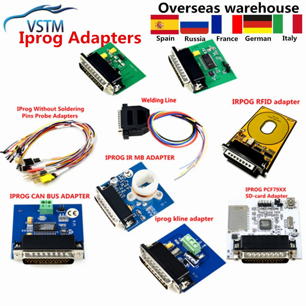 A+ Quality IPROG Adapter For IPROG+ IProg V86 Programmer Replacement RFID/CAN BUS/K-LINE/MB IR/PCF79XX//35080/160Eraser Adapters |