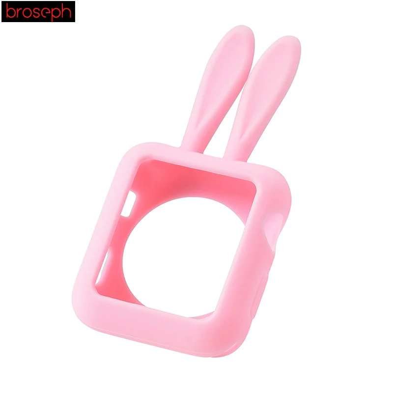 Pink (rabbit) Защитный чехол для Apple Watch Series 3 2 1 38 мм 42 мм силиконовый защитный чехол для iWatch 3 Band 42 мм 38 мм Чехлы для часов - Цвет: Pink (rabbit)