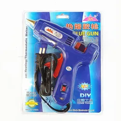 Pistolet à colle pratique haute puissance 60W, avec interrupteur, verre, silicone, tige de sol chaud 100W 