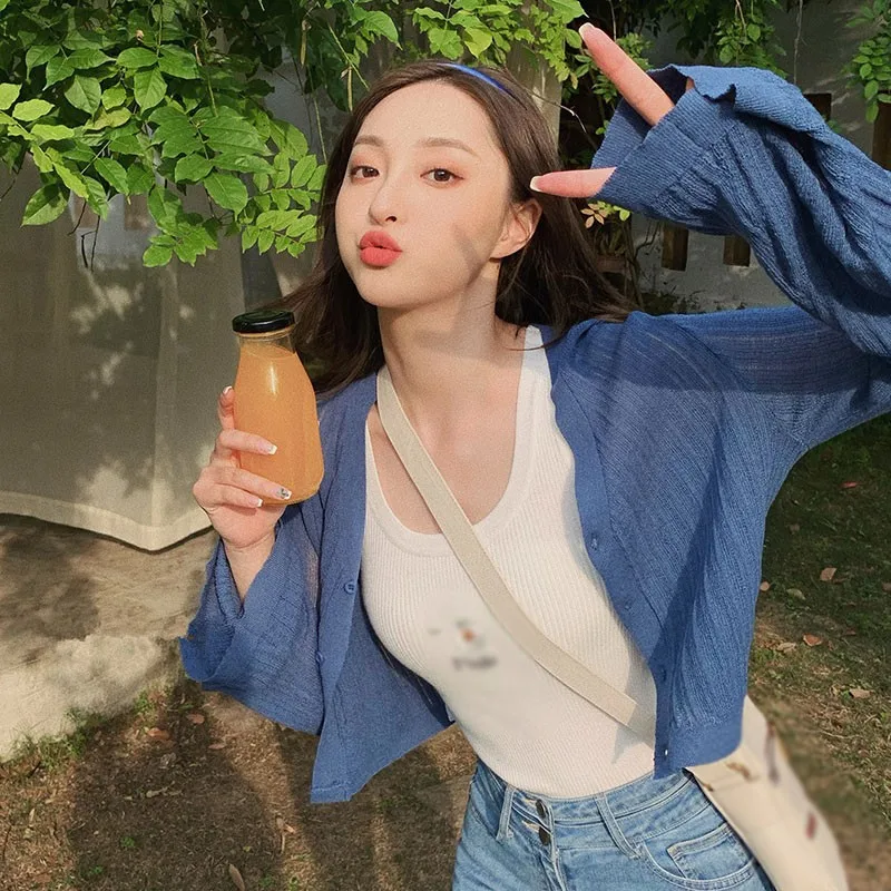 cardigan small cape women Sunscreen short design all-match air conditioning shirt sunscreen knitted short jacket thin female