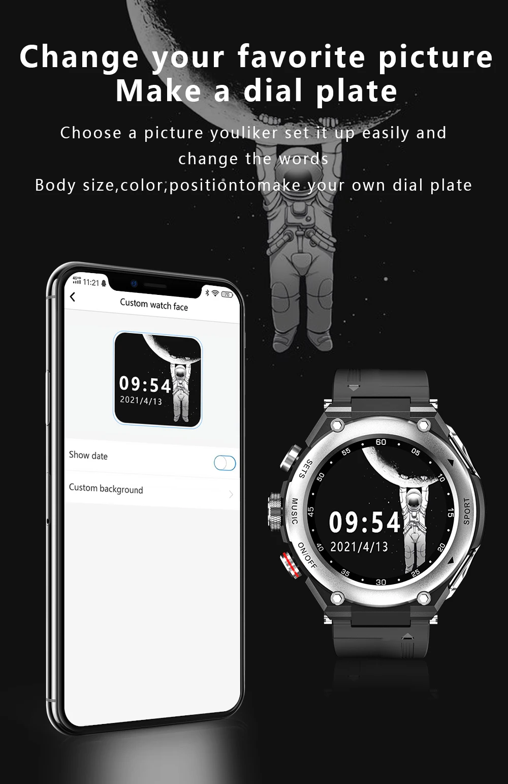 T92 Smart Watch Men 2021 Bluetooth Call Play Music HiFi TWS Earphone Custom Dial Temperature Monitor Smartwatch For Android Ios