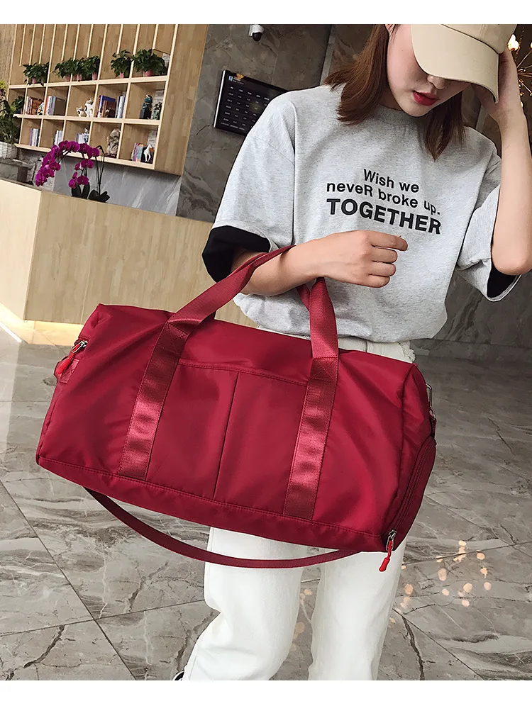 Fashion Dry Wet Separated Waterproof Outdoor Travel Handbag For Women Training Adjustable Strap Fitness Nylon Yoga Gym Bag New