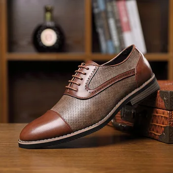 

Men Casual Shoes for Men 2020 Winter Business Oxford Leather Shoes Men Dress Shoes Lace Up Driving Shoes Elegant Classic Brown