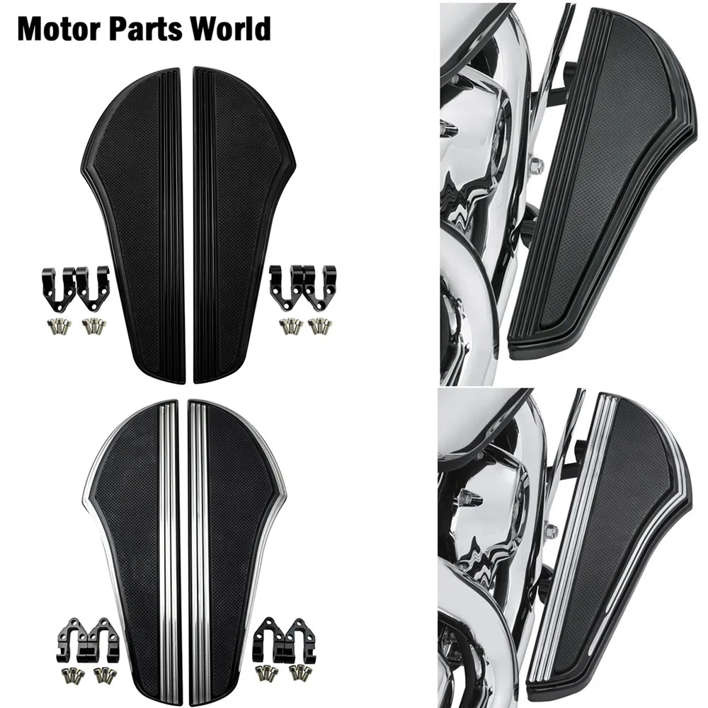 Motorcycle CNC Floorboard Rubber Driver Footrest Non-slip Pedal For Harley Touring Road Glide Road King Electra Glide FLHX Dyna