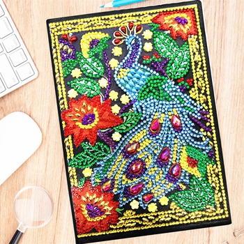 

Huacan New 5D Diamond Painting Notebooks Peacock Special Shaped Diamond Art Mandala Embroidery Mosaic Christmas Gift Dropshiping