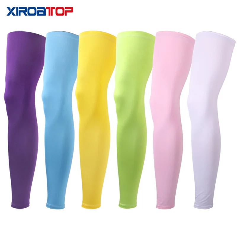Cycling Leg Warmers Men Women Ice Silk Lycra Cycling Legwarmers Anti-uv Sunscreen Running Basketball Soccer Sports High Elasticity Legging Leg sets